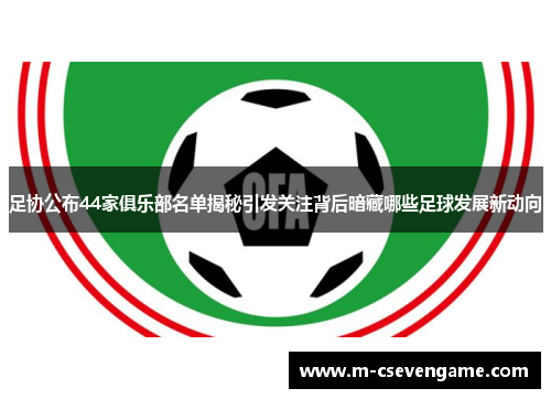足协公布44家俱乐部名单揭秘引发关注背后暗藏哪些足球发展新动向