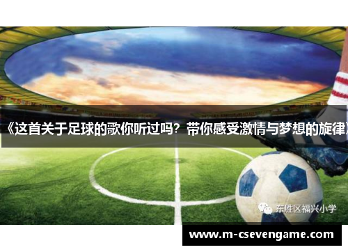 《这首关于足球的歌你听过吗？带你感受激情与梦想的旋律》