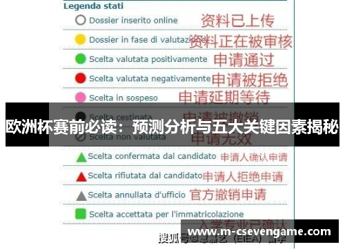 欧洲杯赛前必读：预测分析与五大关键因素揭秘